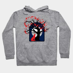 Abstract Night wolf and Moon Hoodie